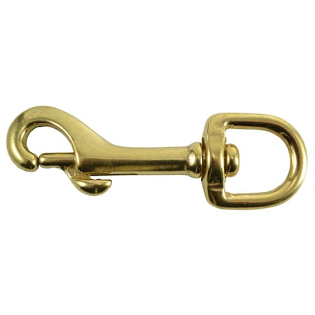 Midwest Fastener 5/8" x 3-1/8" Brass Swivel Bolt Snap Hooks 2PK 36666